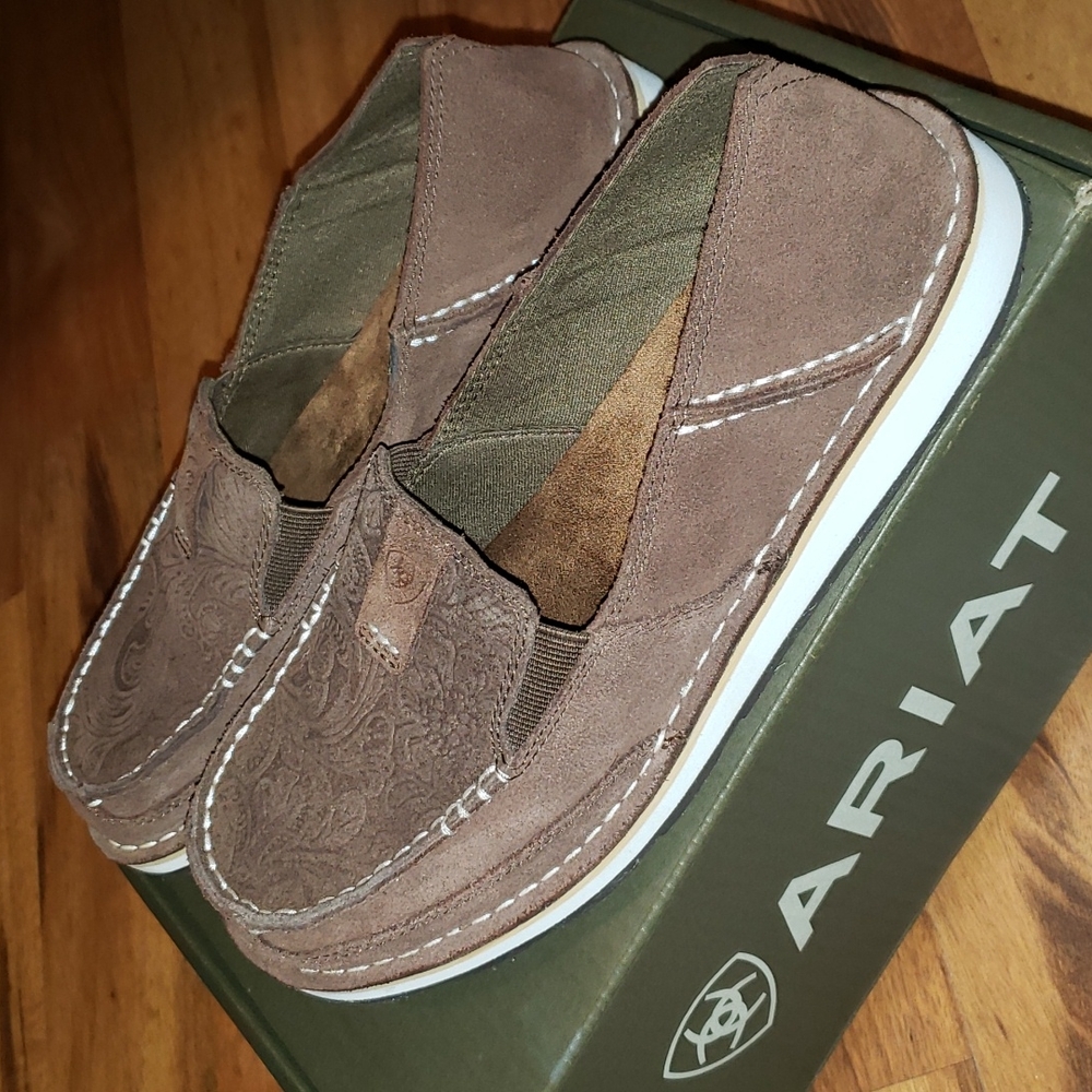 Ariat Cruiser BROWN SUEDE/ BROWN FLORAL EMBOSS 8.5W